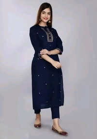 Embroidered Rayon Straight Kurtis good fit 0.4 - S