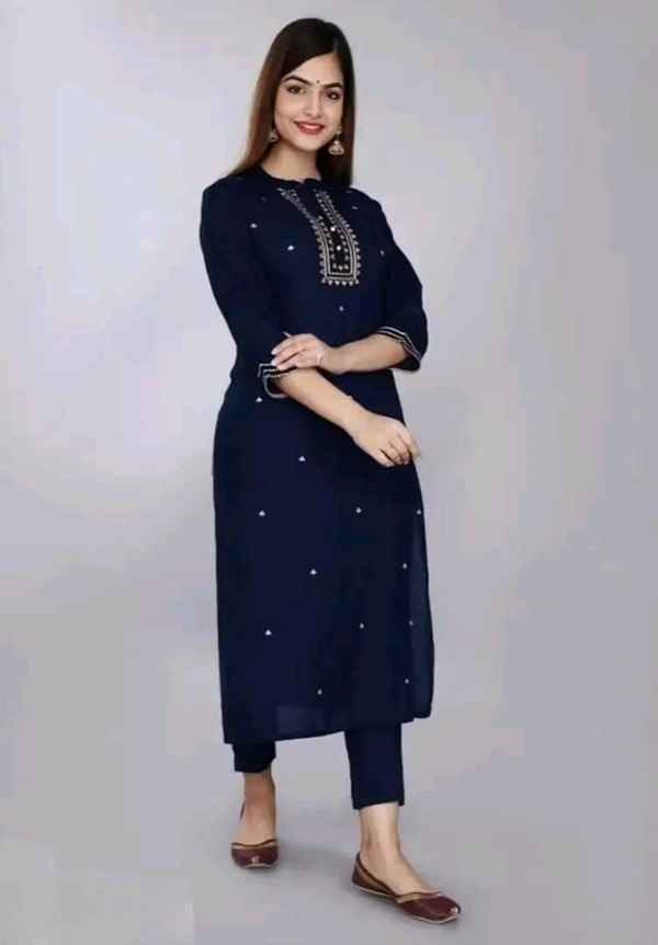 Embroidered Rayon Straight Kurtis good fit 0.4 - S