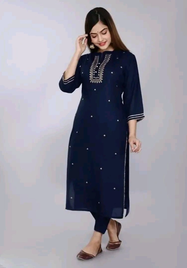 Embroidered Rayon Straight Kurtis good fit 0.4 - XL