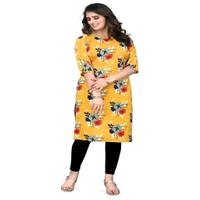 Olive Crepe Printed Kurtas For Women Good 0.1 - L