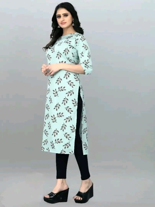 Olive Crepe Printed Kurtas For Women Good 0.4 - S