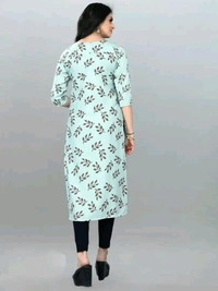 Olive Crepe Printed Kurtas For Women Good 0.4 - S