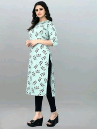 Olive Crepe Printed Kurtas For Women Good 0.4 - 4XL