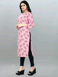 Olive Crepe Printed Kurtas For Women Good 0.6 - 2XL