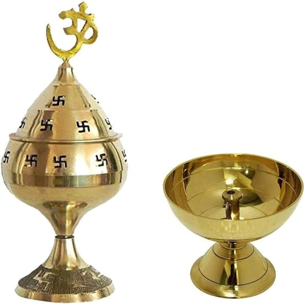 HOLYMONT99 Pure Brass Puja Pooja Akhand Jyot Diya  - Medium