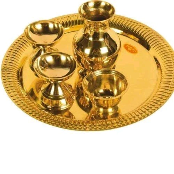 HOLYMONT99 Pure Brass Puja Thali Set  - Large