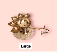 HOLYMONT99 Pure Brass Panchamukhi Diya  - Large
