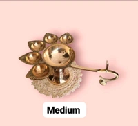 HOLYMONT99 Pure Brass Panchamukhi Diya  - Large