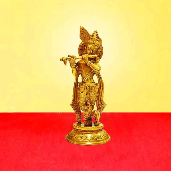 HOLYMONT99 Pure Brass Krishna Murti All Size Available  - Large