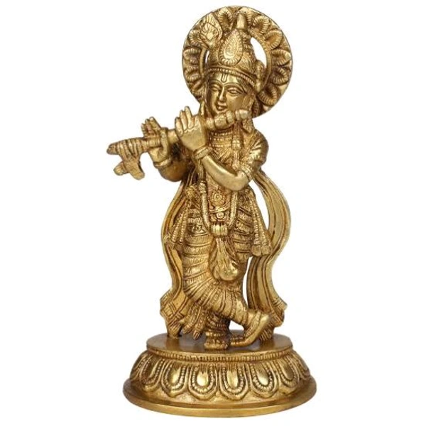 HOLYMONT99 Pure Brass Krishna Murti All Size Available  - Large