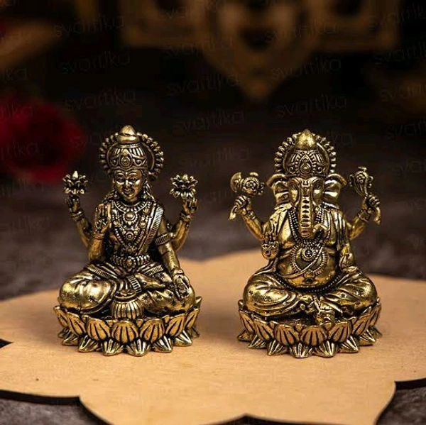 HOLYMONT99 Pure Brass Laxmi Ganesh Murti All Size Available  - Medium