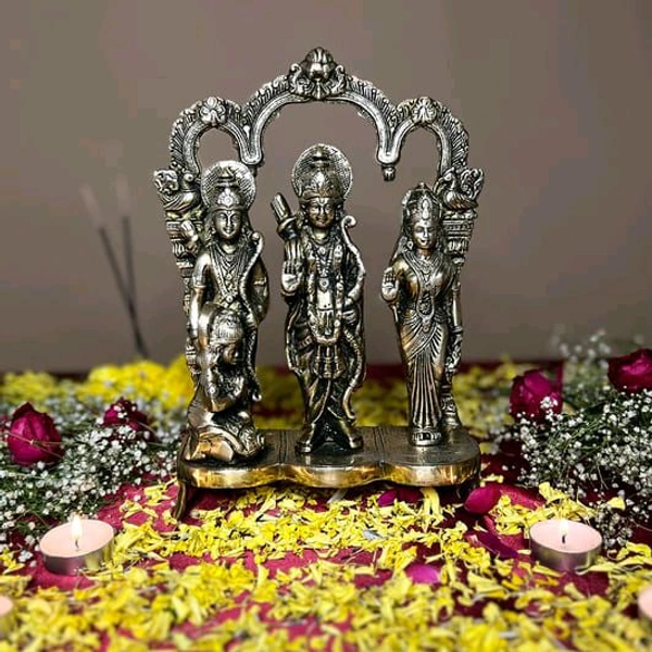 HOLYMONT99 Pure Brass Ram Darbar Murti Ram Shita Laxman Hanuman  - Small