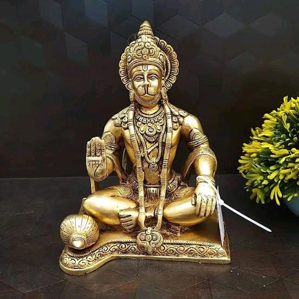 HOLYMONT99 Pure Brass Hanuman Murti All Size Available  - Large