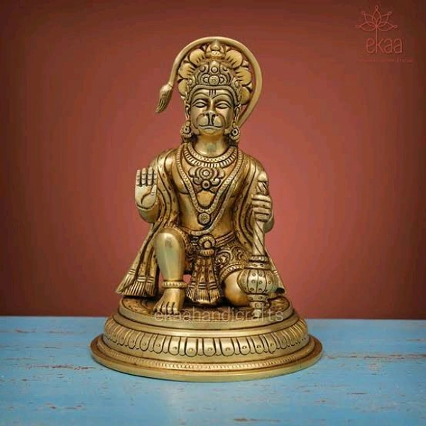 HOLYMONT99 Pure Brass Hanuman Murti All Size Available  - Small