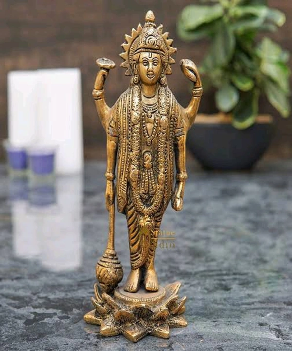 HOLYMONT99 Pure Brass Vishnu Narayan Murti All Size Available  - Medium
