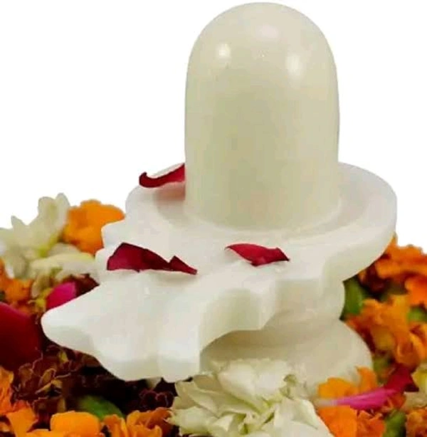 HOLYMONT99 Pure White Marble Shivling All Size Available.  - Small