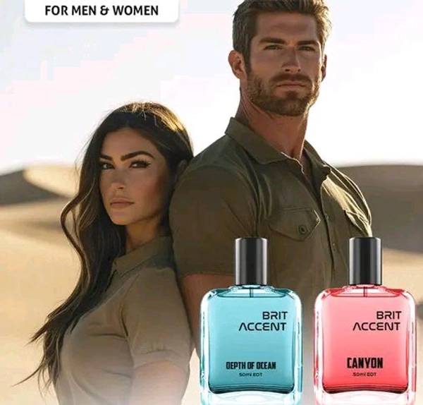 BRIT ACCENT Combo Pack Of 2|Depth Of Ocean-Canyon|Parfum|Long-Lasting|Specially Currated| Eau de Toilette - 100 ml (For Men & Women)