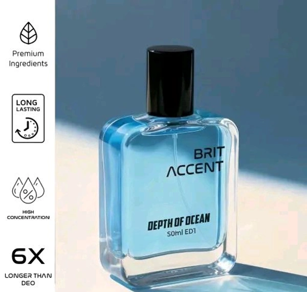 BRIT ACCENT|Depth of Ocean| Long-Lasting|Premium |Specially Currated for Unisex| Eau de Toilette - 50 ml (For Men & Women) Ji