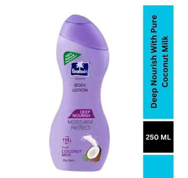 Parachute Advansed Deep Nourish,With Pure Coconut Milk,100 % Natural,Dry Skin Moisturizer,Winter Lotion, 250 ml