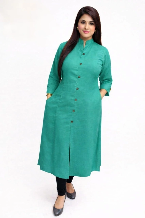 TAD Plain Cotton Slub Straight Dress Kurti for Ladies Girls TAD - XXL
