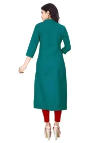 Women Solid Pure Cotton Straight A-line Kurta Mo - L
