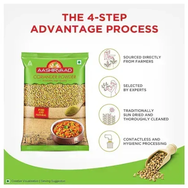 Aashirvaad Coriander Powder, 100g Pack, Perfectly Balanced Coriander Powder with No Added Flavours and Colours