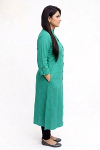 TAD Plain Cotton Slub Straight Dress Kurti for Ladies Girls TAD - XXL