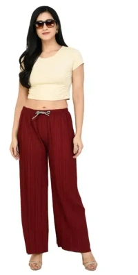 Gladly Women's Solid beautifull Pallazzos for women and Girls 2Pcs Combo Mo - 36