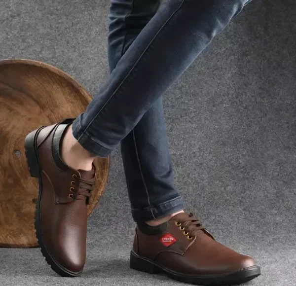 Brown office shoes casual leather Mo - IND-9