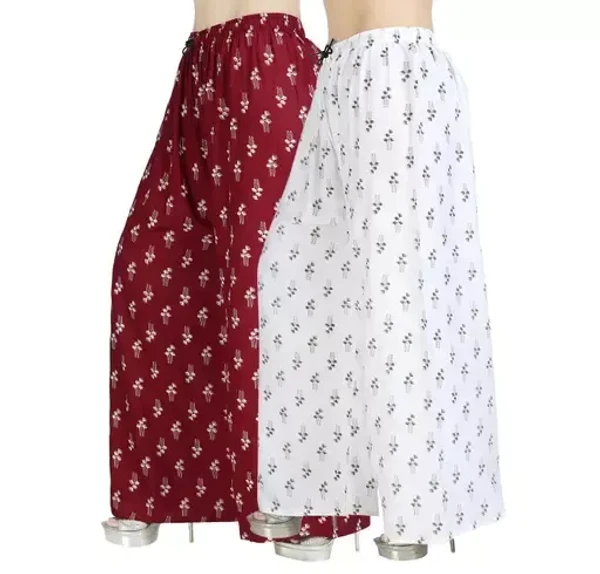 Palazzo pants With Skin Print Bottom Wear For Women & Girls Rayon 140 Gsm Trending Colour White Black Maroon Navy Blue Red Grey Pack Of 2 Mo - 34