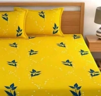 Fitted (Elastic) Double Bedsheet With 2 Pillow Covers Mo - Double