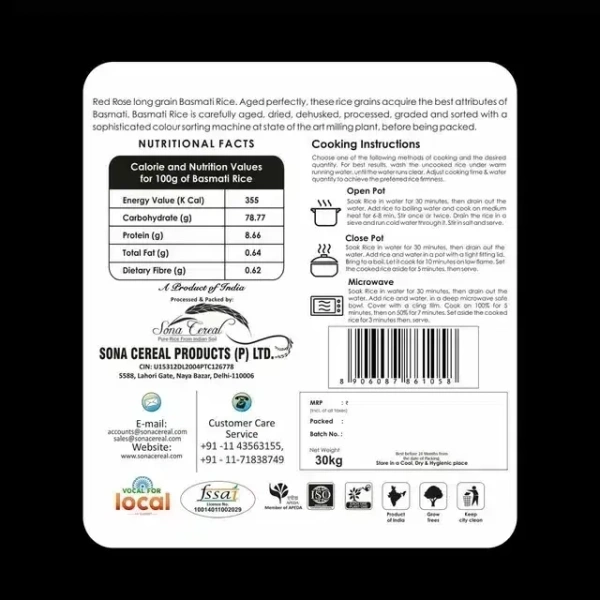 Red Rose Daily (Super Mogra) Basmati Rice (Broken Tukda) 10 Kg
