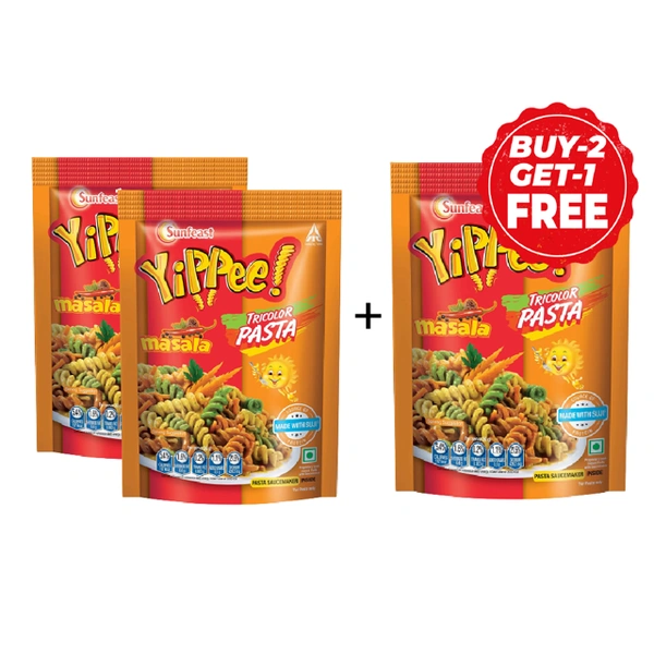 Sunfeast Yippee Pasta Tricolour Masala 3X70 g (Buy 2 Get 1 Free)