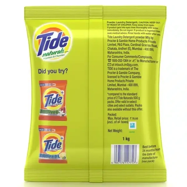 Tide Naturals Lemon and Chandan Detergent Washing Powder 1 kg