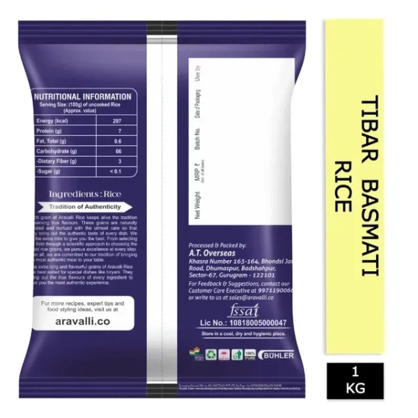 Aravalli Tibar Basmati Rice 1 Kg