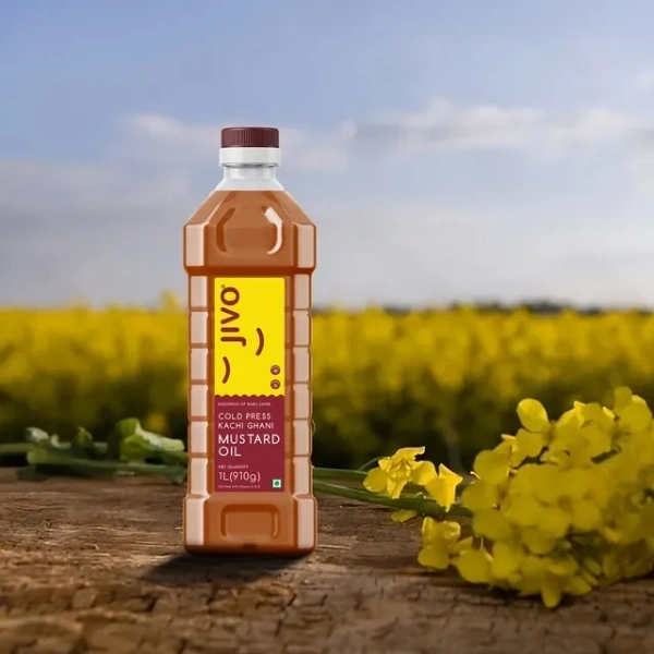 Jivo Cold Press Kachi Ghani Mustard Oil 1 L (Bottle)