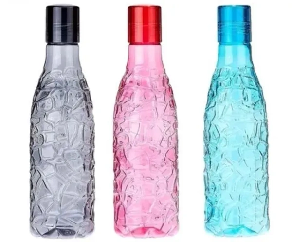 Plastic Water Bottles (1000 ml, Set of 3) (Multicolor)