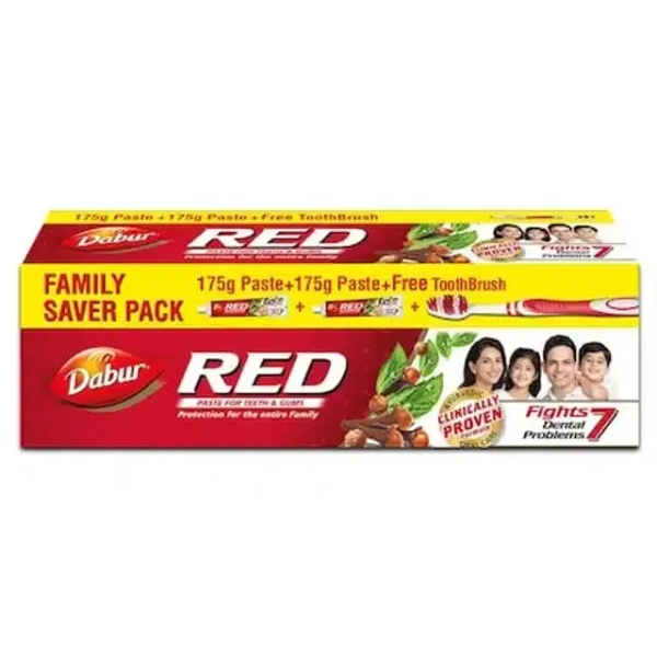 Dabur Red Toothpaste 2X175 g + Free Toothbrush Inside
