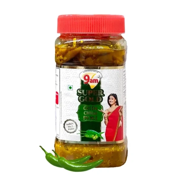 9 Am Super Gold Green Chilli Pickle 900 g