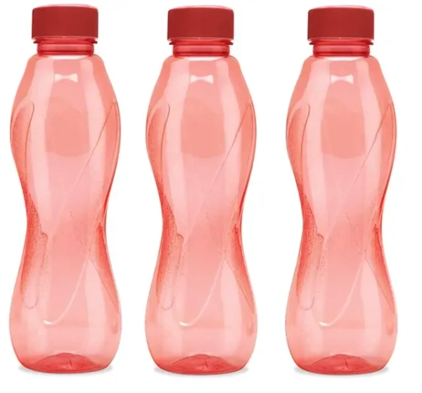 Plastic Water Bottles (1000 ml) (Red, Set of 3)