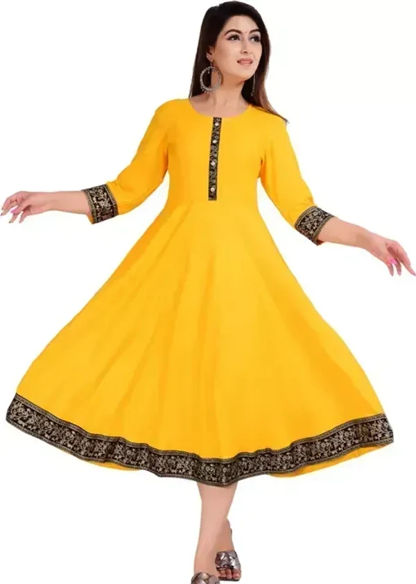 Women Printed, Solid Kurta Sy (Yellow)  - M