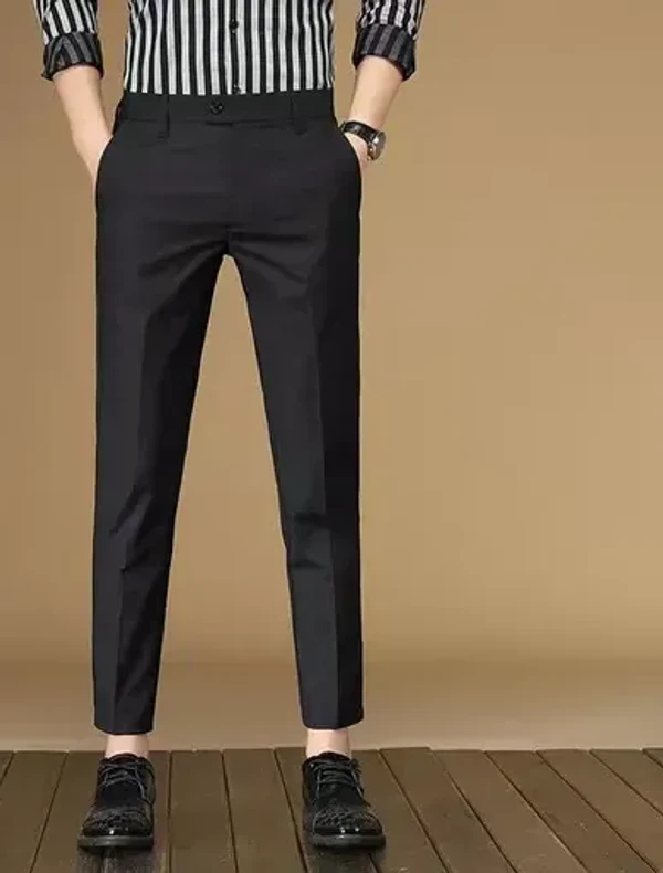 Cavalry Polyster viscose Blend Formal Trousers For Man |formal pants black|black pant | trousers for men | official pant  Mo - 32