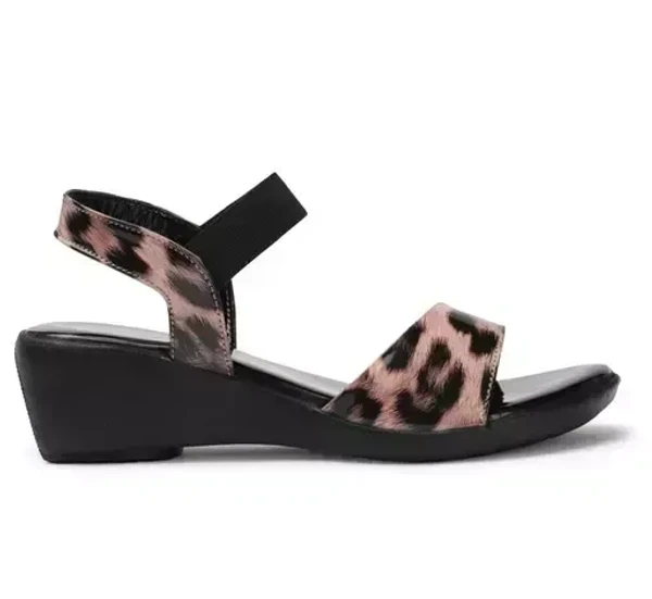 RM GLMAWALK women animal print synthetic patent leather comfortable and stylish wedges heels coushioned memory foam insole synthetic girls heel sandal | Women's Outdoor Sandals: Casual Sandals with Supportive Cushioned Sole for Everyday Use and Wedge Heels Mo - IND-3