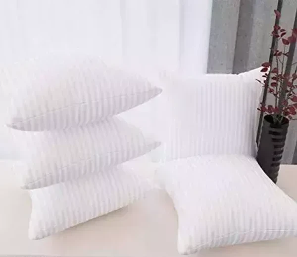 REST NEST Fiber Hotel Quality Polyester Fiber Filler Pillow (16x16 inch Inches Pillow , Set of 5 Pcs (White) Mo - Free Size