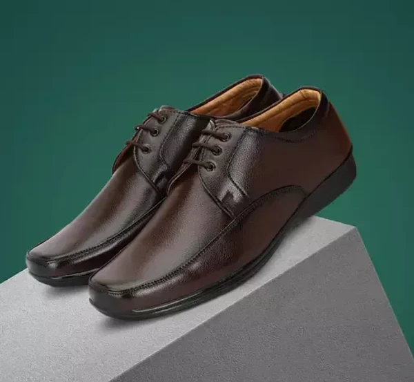 Men's synthetic lace-up pvc brown formal shoes | trendy formal shoes for men | brown fromal shoes | formal shoes for men  Mo - IND-7