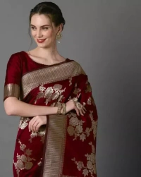 MAHEK MAROON Banarasi Silk  - Free Size
