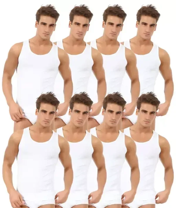 Men’s Cotton Vest White Color Innerwear Combo Pack Of 8 Mo - L