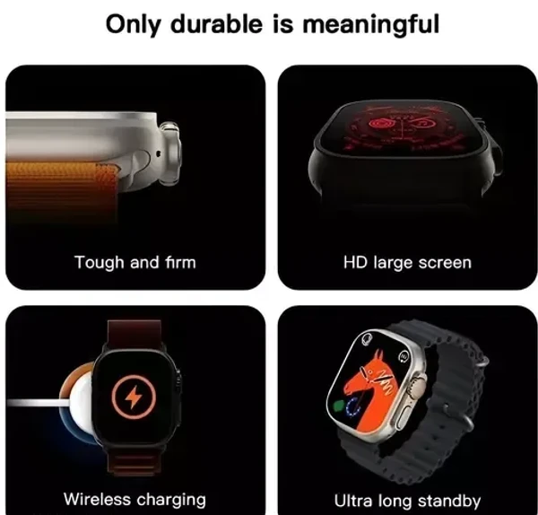 MULTUS T800 Ultra Smart Watch 1.99 inch Infinite Display,Bluetooth Calling,Heart Rate Tracking, Sports Features (T800 Black (Without SIM)) Mo - Free Size