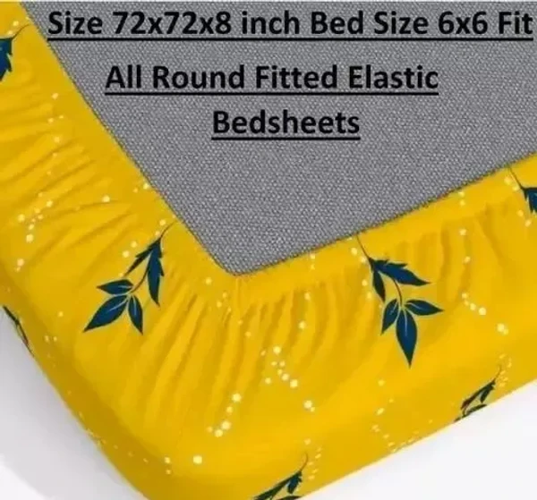 Fitted (Elastic) Double Bedsheet With 2 Pillow Covers Mo - Double