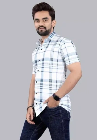 Men Regular Fit Printed Slim Collar Casual Shirt Mo - XL